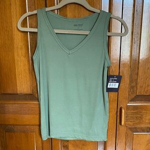Sage Green V-Neck Tank Top w FREE hair accessory or jewelry:) :)